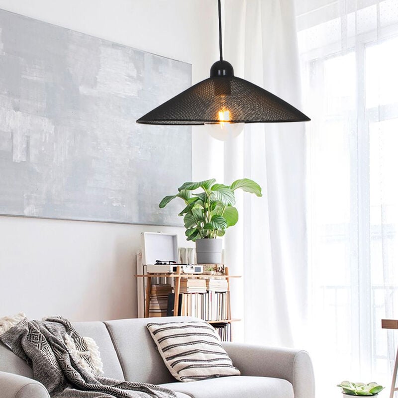 Sampa - Suspension design Vegas 120cm réglable métal noir compatible led