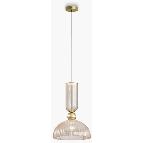 Suspension design verre ambré forme coupole SOLANA