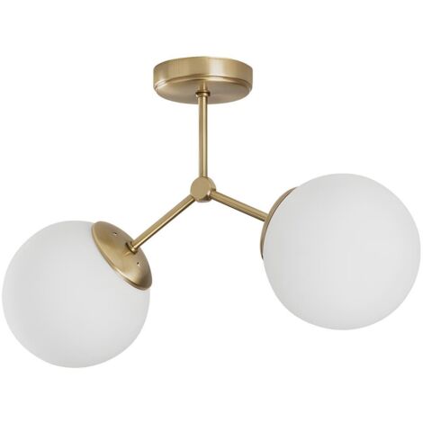 Suspension d'extérieur en métal et verre – Hauteur 28 cm, Longueur 44 cm, IP20, Culot E27, Max 40W – Design contemporain pour intérieur – Ozaia