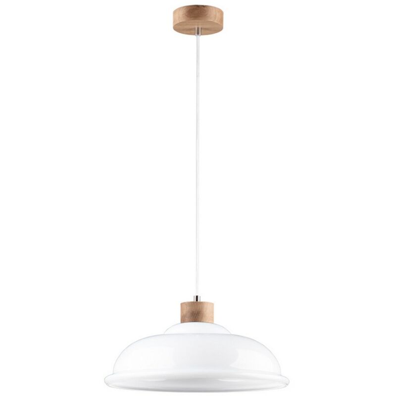 Epikasa - Suspension Dinkel, Bois, Verre, Marron, Blanc, 34x34x136 cm