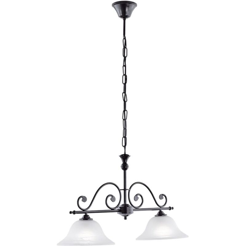 Suspension d'inte'rieur murcia avec grand culot e27 en me'tal noir 91004