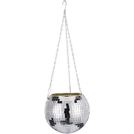 Suspension Disco Ball Flowerpot Bac à Fleurs Disco Grande Capacité Multifonctionnel en Plastique 20 cm pour Jardins et Terrasses
