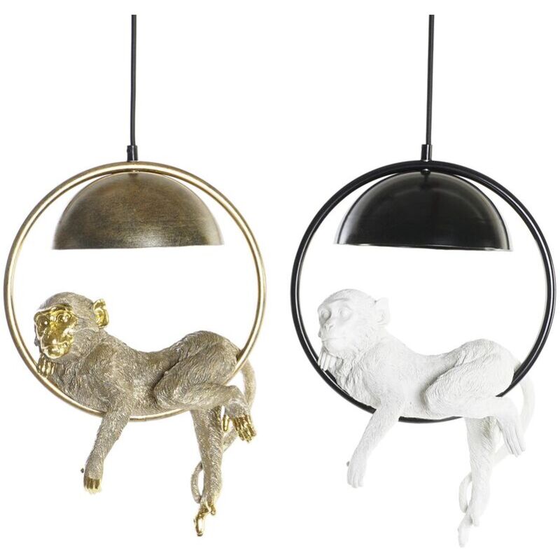 Plafonnier dkdhomedecor white gold metal resin 50 w 29.5 x 20 x 44.5 cm (2 pièces)