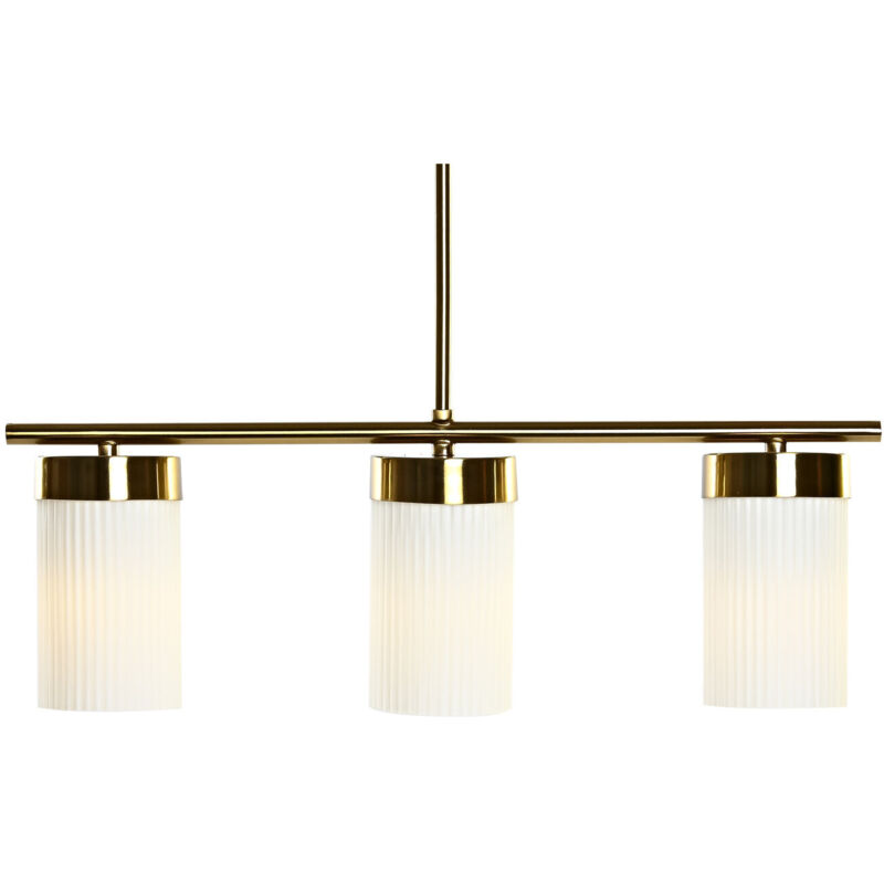 Plafonnier Métal Verre 60X15X25 Doré