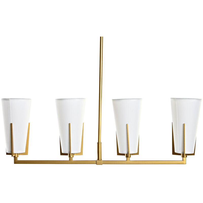 Plafonnier Métal Verre 67X14X22 Doré Plafonnier Métal Verre 67X14X22 Doré
