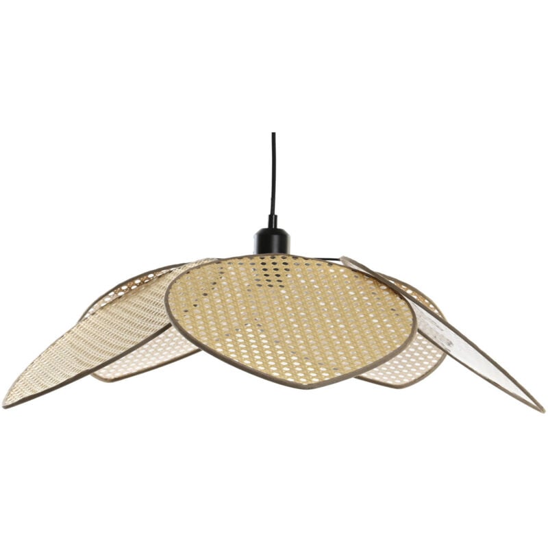 Plafonnier Rotin Métal 64X64X23 Marron