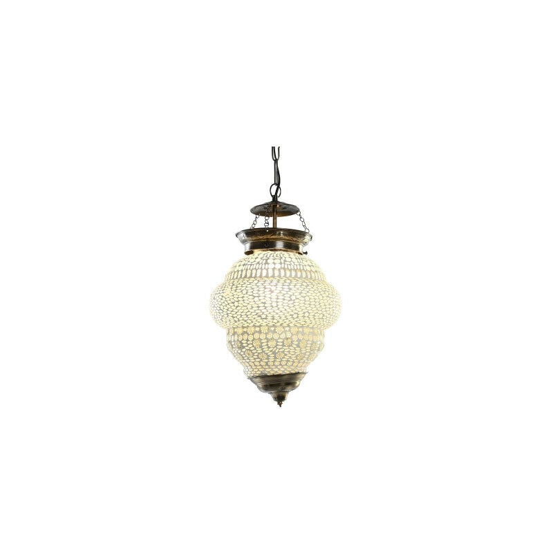 Dkd Home Decor - Suspension Blanc Métal Verre 25 w 23 x 23 x 33 cm