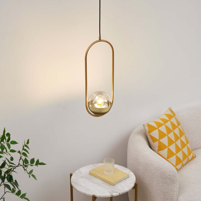 Kosilum - Suspension dorée brillant ultra décorative en verre - Nuccia