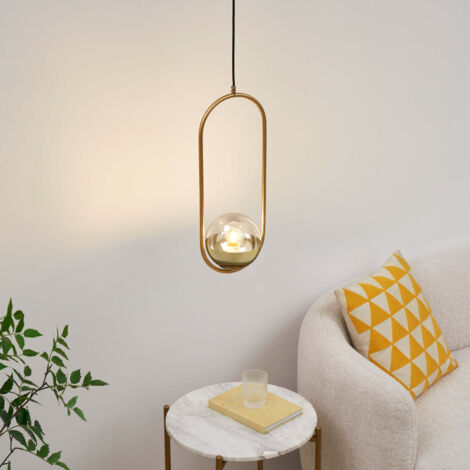 Suspension dorée brillant ultra décorative en verre - Nuccia