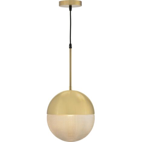 Suspension dorée design en métal et verre lumière chaude - doré verre transparent