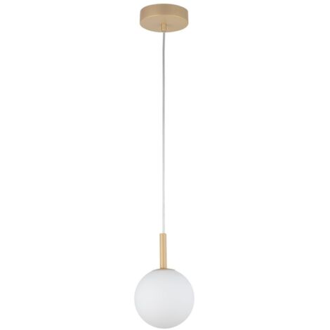 Suspension dorée minimaliste boule verre blanc G9 Sigma