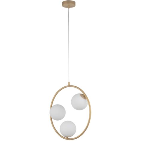 Suspension dorée moderne 3 globes verre Aqua Sigma