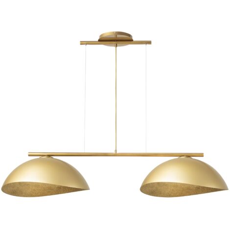 Suspension dorée Solar double, 2 lumières E27 48cm Sigma