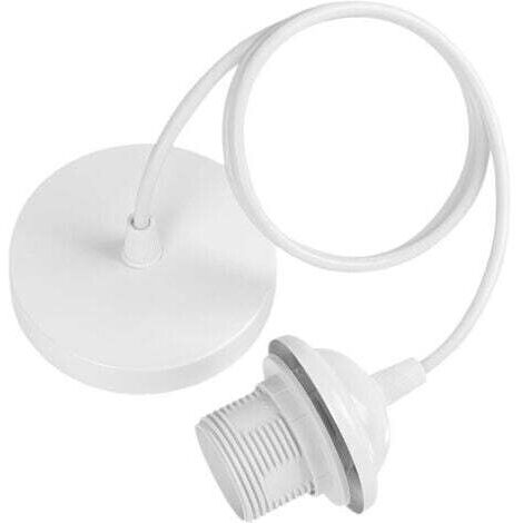 Suspension E27 avec anneau à vis, câble textile réglable 50cm, suspension compatible avec abat-jour, douille idéale pour cuisine, salon