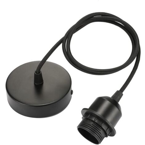 suspension E27 avec anneau à vis, câble tissu réglable 100cm, suspension compatible avec abat-jour