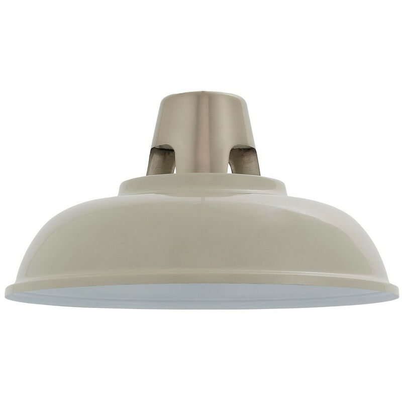 

Endon Henley - 1 lámpara colgante de techo con placa de níquel satinado y topo brillante, E27