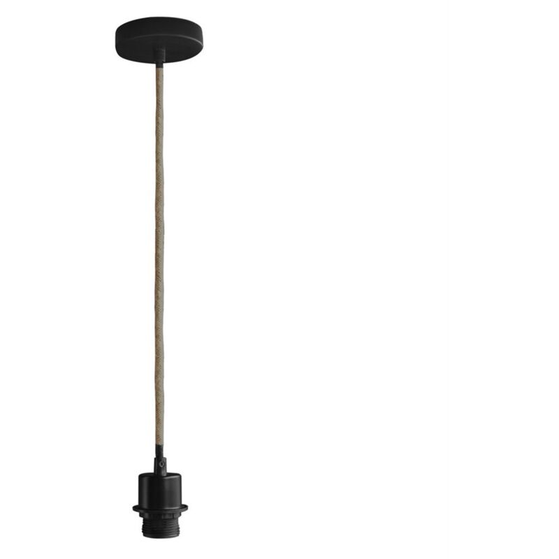 Suspension Effet Corde Noir Mat 1xE27 Suspension Effet Corde Noir Mat 1xE27