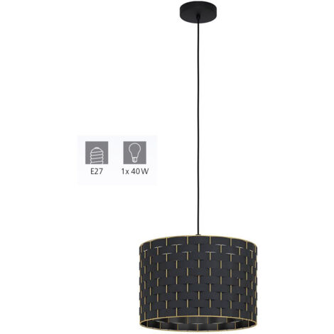 Suspension EGLO Marasales Noir ⌀38cm E27 40W