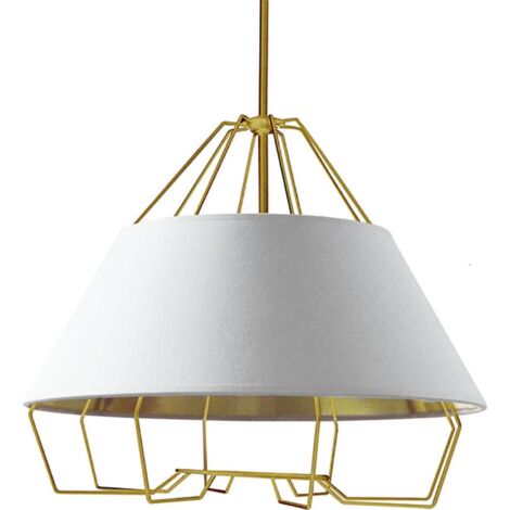 Suspension élégance dorée et blanche pour intérieur chic - Doré blanc éclatant
