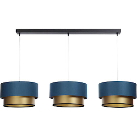 Suspension élégante bleu marine intérieur doré ajustable - Bleu marine satin et intérieur doré