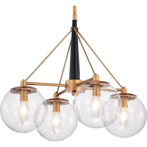 Suspension élégante dorée métal et verre chic et moderne - Doré pâle et éclatant