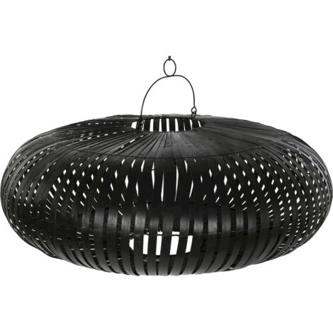 Suspension élégante en bambou noir pour intérieur chic - Noir mat