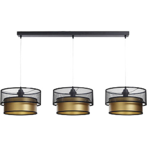 Suspension élégante noire effet doré intérieur design contemporain - Noir profond avec intérieur doré