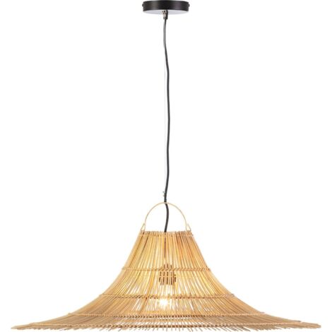 Suspension élégante rotin naturel - Beige naturel à nuances dorées