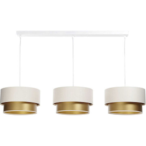 Suspension élégante satin crème intérieur doré effet lumineux - crème satinée et intérieur doré