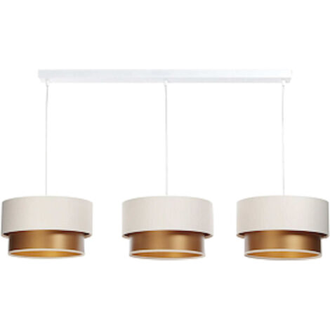 Suspension élégante satinée effet cuivre lumière raffinée - Crème satinée intérieur cuivre