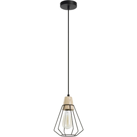 Suspensión ELGA E27 60W Negro