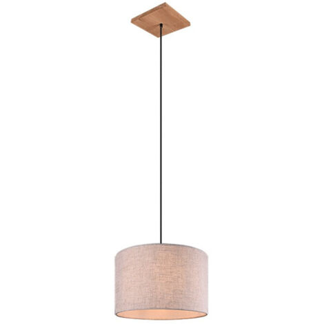 Suspensión Elmau 1xE27 Niquel Y Arena Pantalla Ø35 cm Trio Lighting