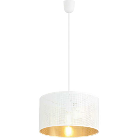 Suspension Emibig Aston Ø35 blanc/or E27 réglable 100cm