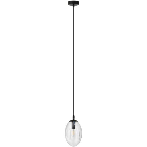 Suspension Emibig Astral E14 10W verre clair noir
