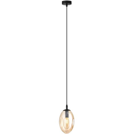 Suspension Emibig Astral verre miel noir variable E14 Ø12