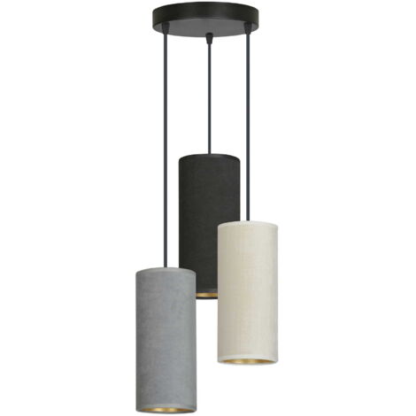 Suspension Emibig BENTE 3, 3xE27, noir multicolore