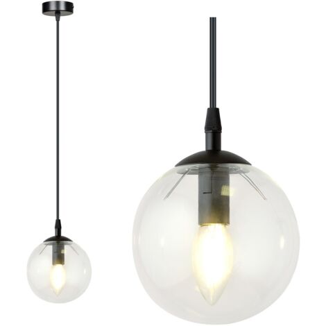 Suspension Emibig Cosmo verre clair noir Ø12 E14 IP20