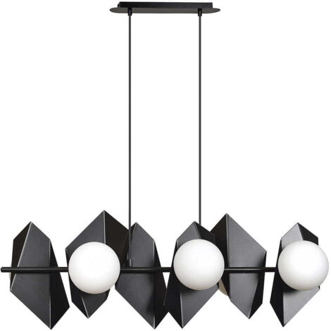 Suspension Emibig Drifton 6xE14 noire réglable Ø100cm