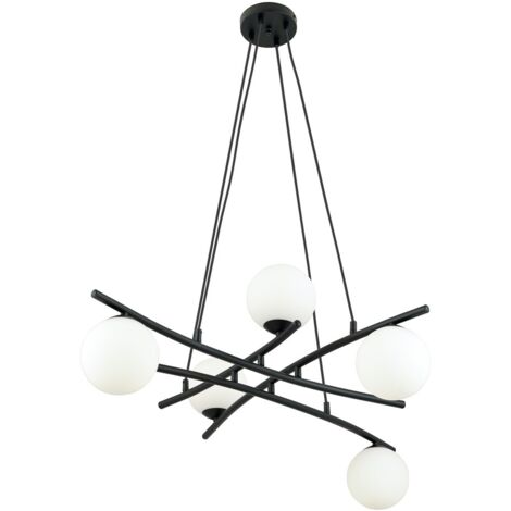 Suspension Emibig ESSA opale noire verre Ø100 5xE14