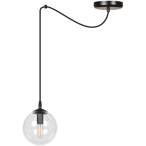 Suspension Emibig GIGI 1 lumière noir verre 200cm E14
