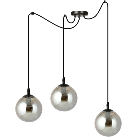 Suspension Emibig GIGI 3, 3xE14, verre noir graphite
