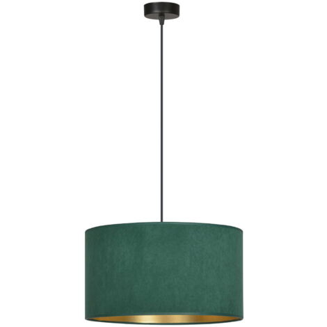 Suspension Emibig Hilde Ø35 vert tissu noir/or E27