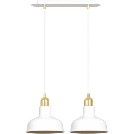 Suspension Emibig Ibor 2 blanc/or métal dimmable 2xE27