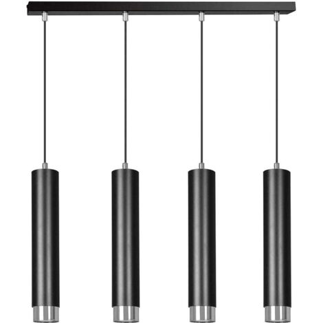 Suspension Emibig KIBO noir/chrome 4xGU10 100cm réglable