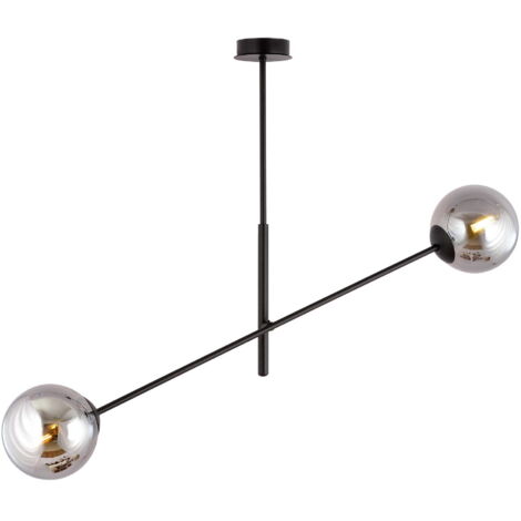 Suspension Emibig Linear verre 2xE14 noir/chrome 102cm