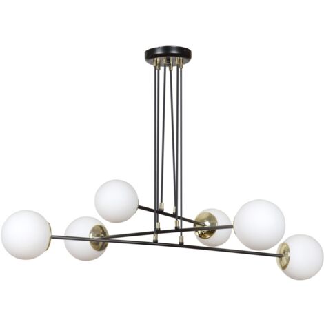 Suspension Emibig Ognis 6 noire, 6xE14 Ø90 H100cm