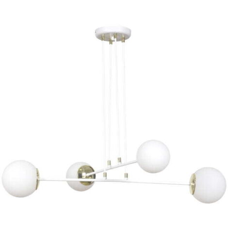 Suspension Emibig OGNIS blanche 4xE14 réglable 100cm