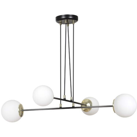 Suspension Emibig OGNIS noire 4xE14 dimmable verre