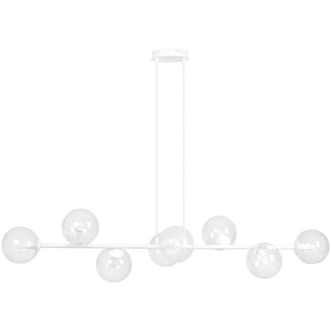Suspension Emibig Rossi 8xE14 blanc verre clair IP20
