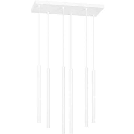 Suspension Emibig Selter 6 blanche métal 6xG9 H120cm
